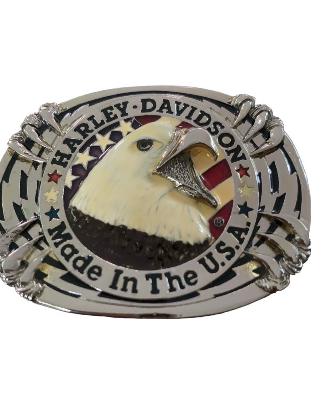 Vintage 1978 Harley Davidson Belt Buckle Screaming Eagle Silver Raintree USA